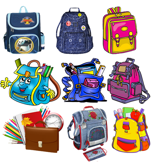 Школьный рюкзак с школьными принадлежностями