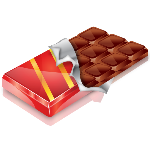 Шоколадка на белом фоне