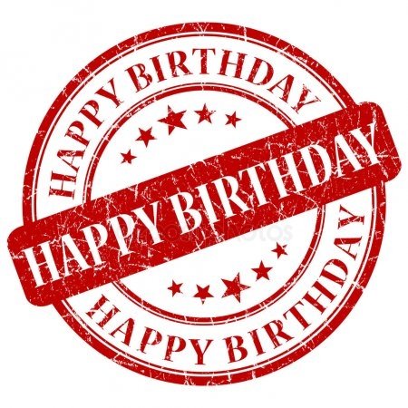 Штамп с днем рождения для печати