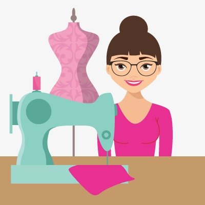 Швея на белом фоне