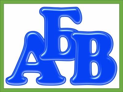 Синие буквы алфавита
