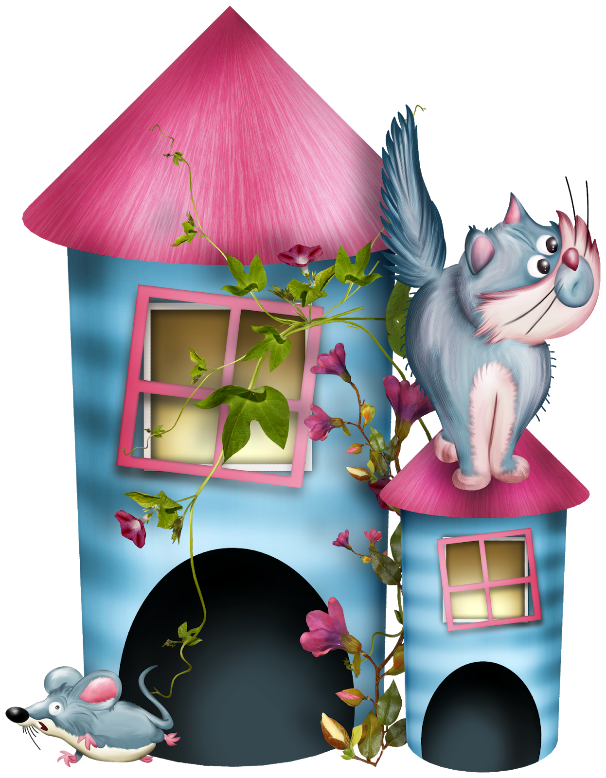 Сказка дом кота. Сказочный домик. Мультяшные домики. Сказочный домик иллюстрация. Детские сказочные домики.