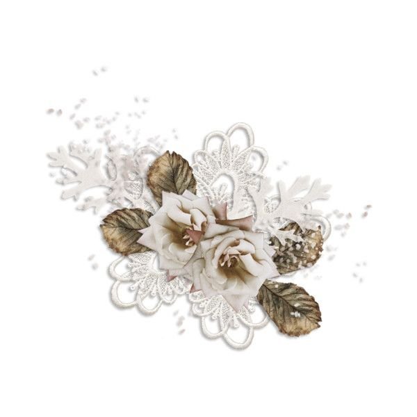 Винтажные элементы на прозрачном фоне