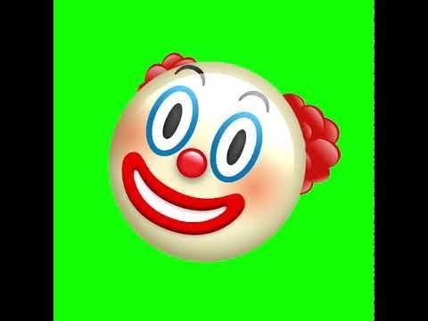 Эмодзи клоуна на зеленом фоне