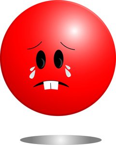 Красный смайлик грусть