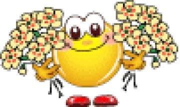 Анимационные смайлики с цветами