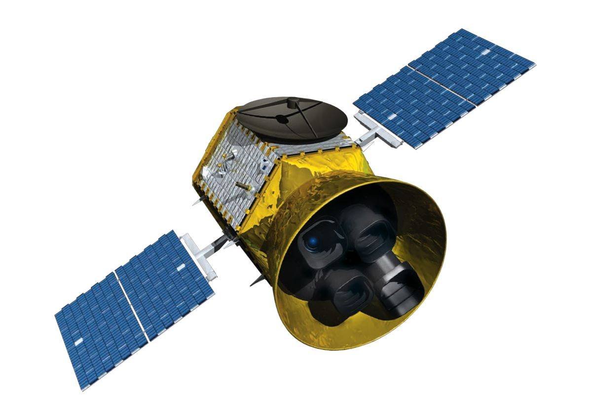 Изображение спутника. Космический аппарат Tess. Телескопа transiting Exoplanet Survey Satellite. Телескоп Тесс. Космический телескоп Тесс.