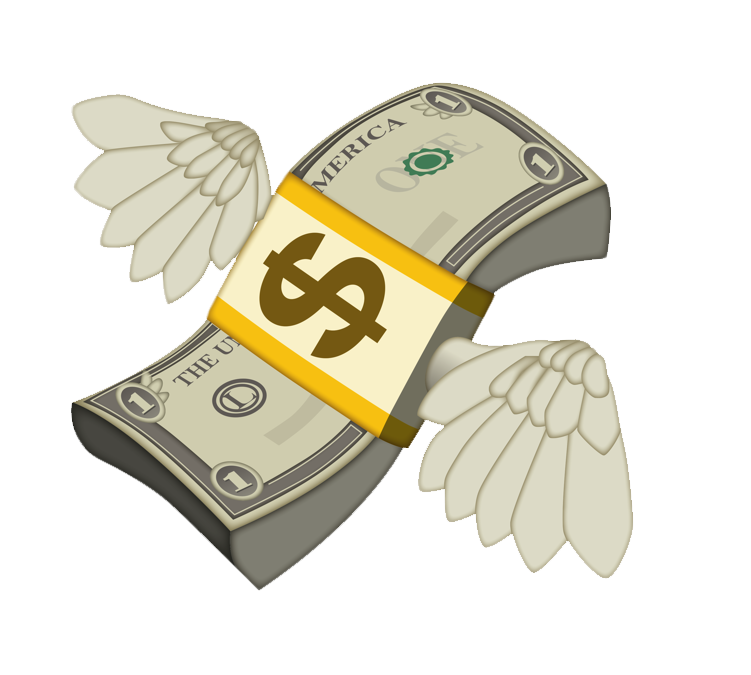 Деньги с крыльями. Деньга с крыльями. Доллар с крыльями. Стикер деньги. Sticker money