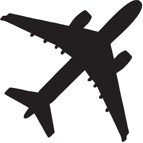 Стикер самолет на черном фоне