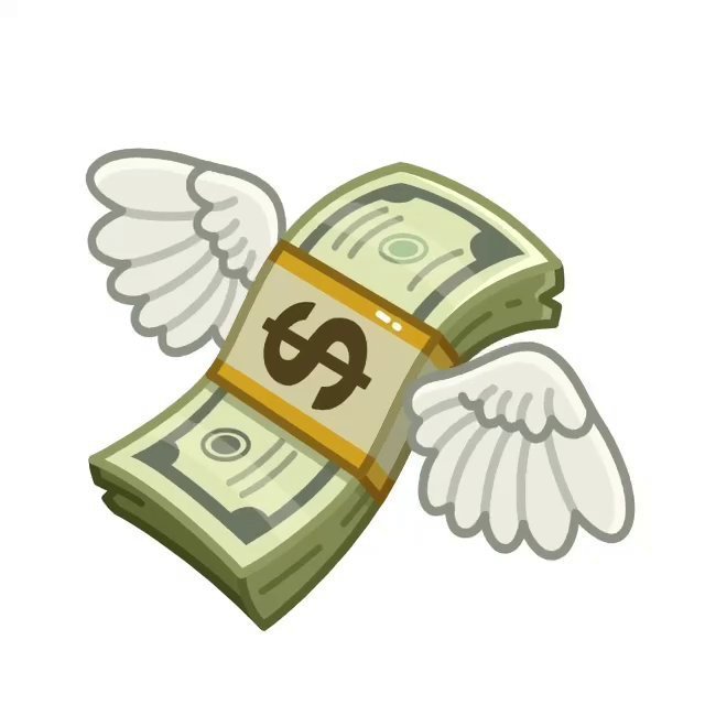 Sticker money. Стикер деньги. Деньги с крыльями. Деньга с крыльями. Смайл деньги с крыльями.
