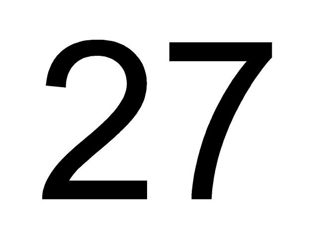 Цифры двадцать семь. Цифра 27. Число 27 картинка.