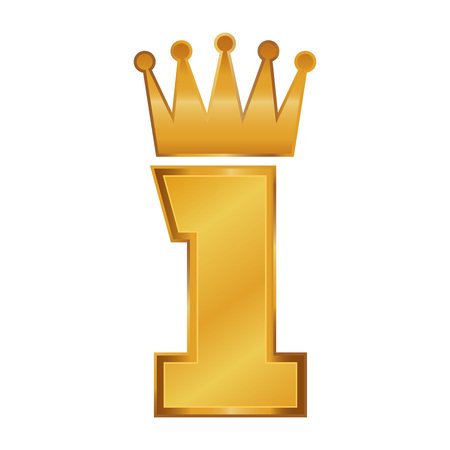 Цифра 1 Золотая с короной