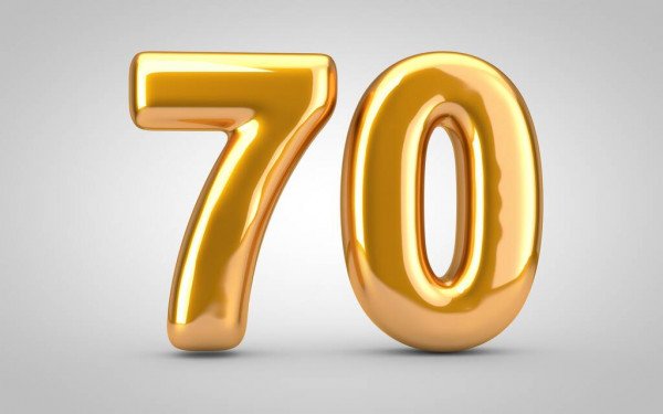 70 Лет цифры золото