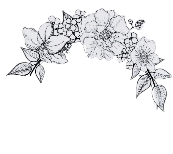 Рамка из цветов чб