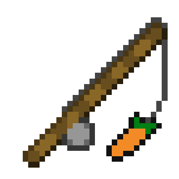 Удочка из МАЙНКРАФТА С морковкой