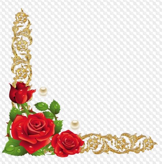 Рамка с розами в углу