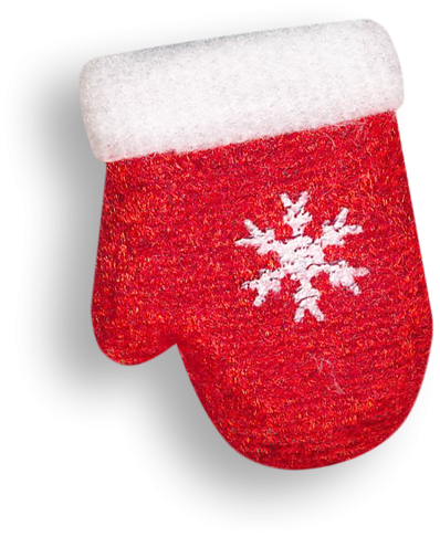 Варежка Новогодняя красная