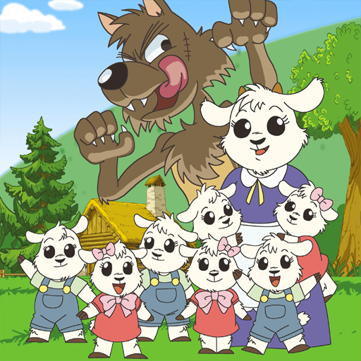 Семь козлят на белом фоне