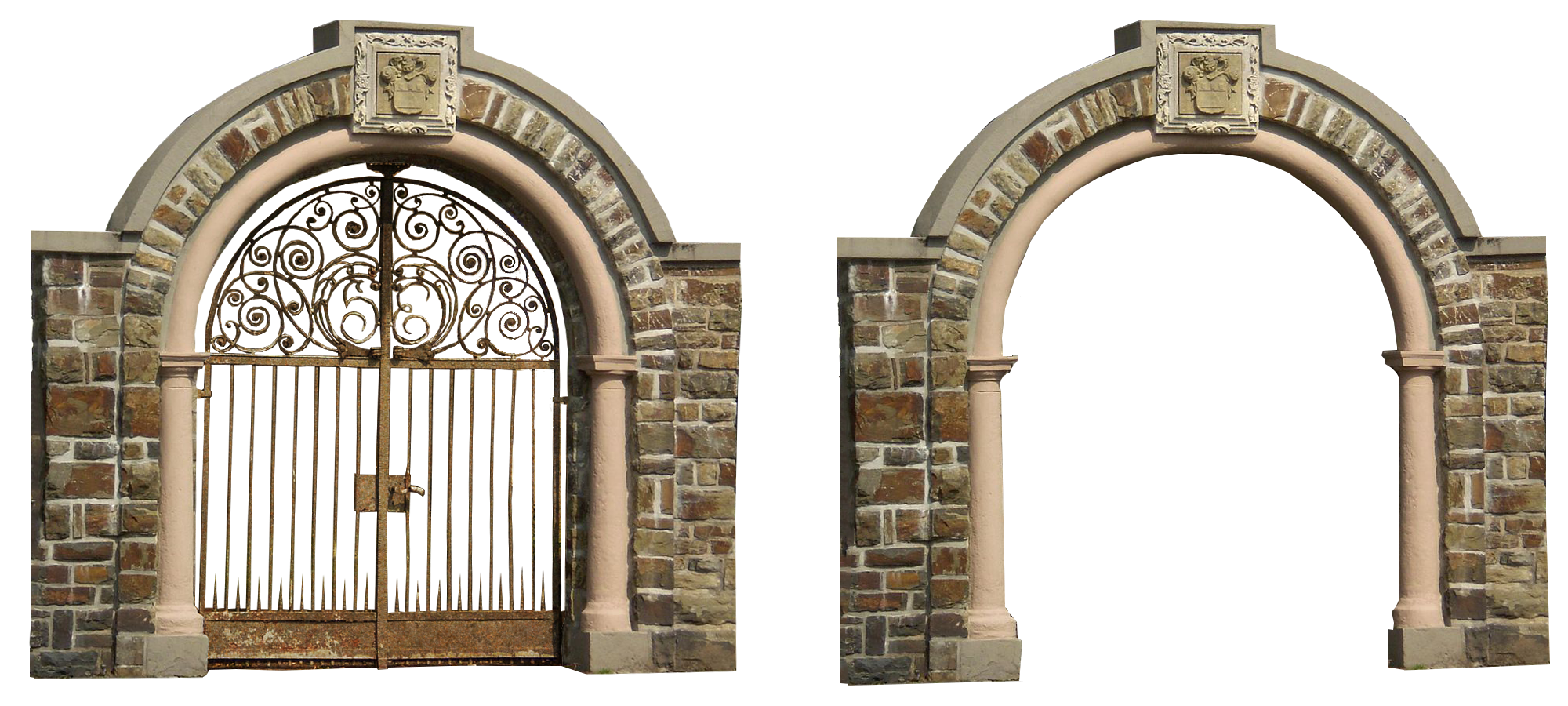 Портал s gate. Полуциркульные арки в романском стиле. Сказочные ворота. Каменная арка. Старинные ворота.