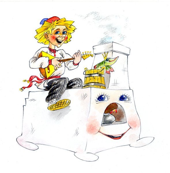 Емеля на печи иллюстрации