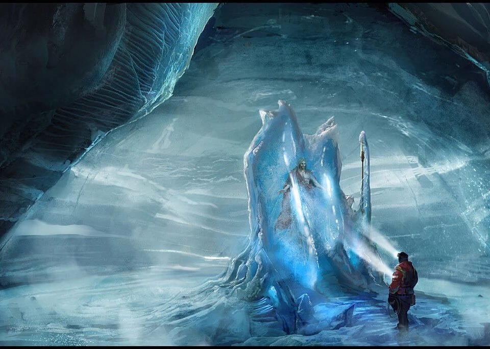 Ледяное фэнтези. Ледяные существа. Ледяные монстры фэнтези. Чудовище во льду.
