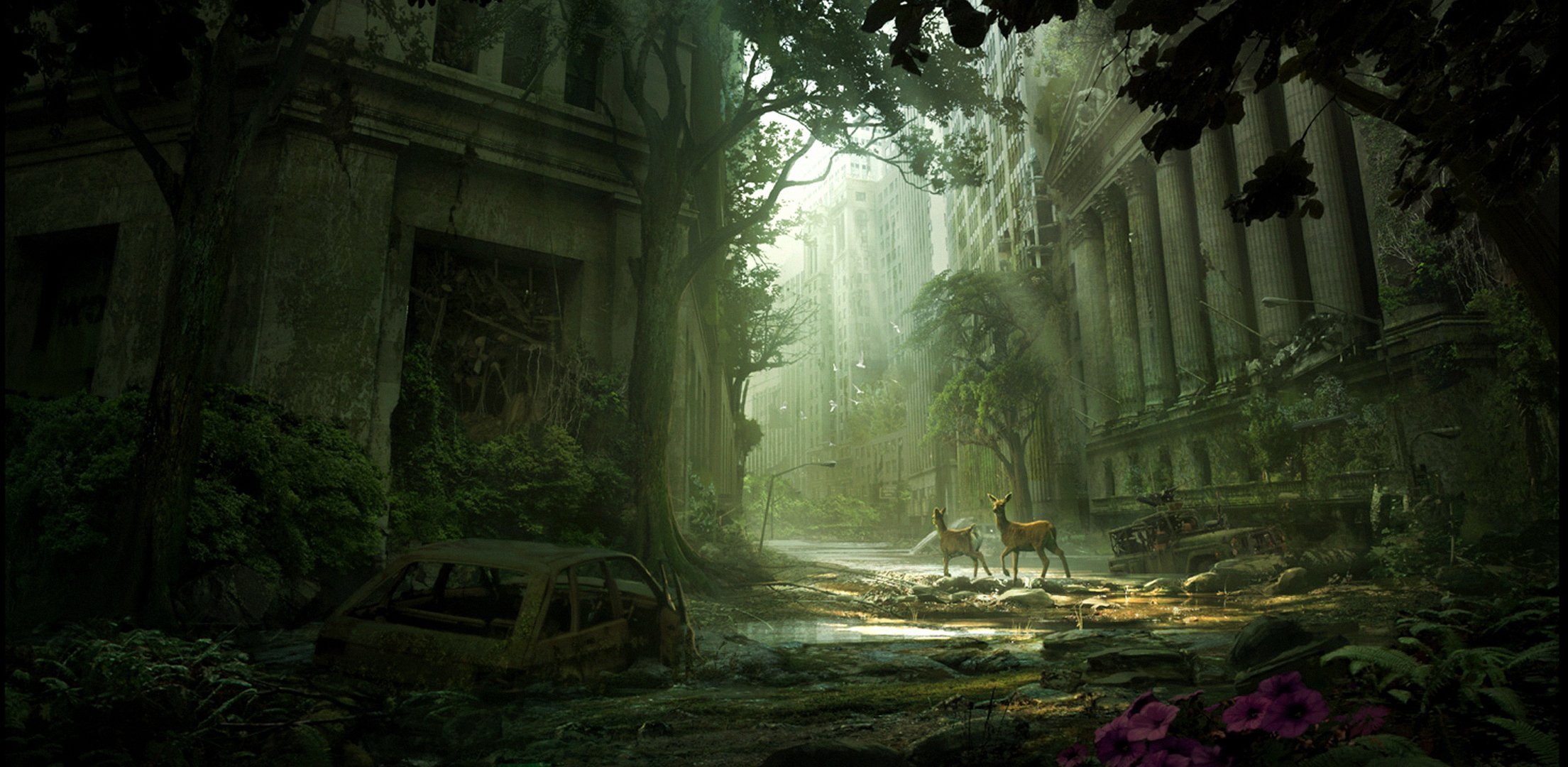 Ruins beginning. Andree Wallin. Заросшие города постапокалипсис. Разрушенный город. Зеленый постапокалипсис.