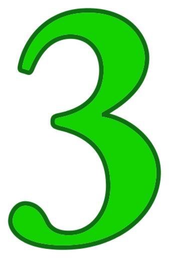 Цифра 3 зеленого цвета