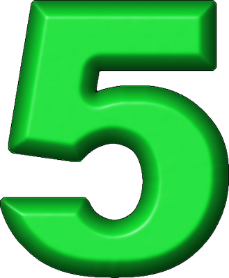 Цифра 5 салатовая