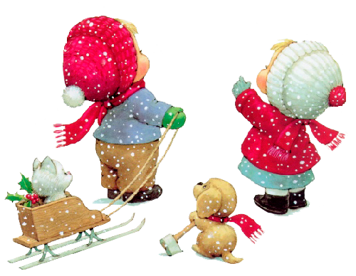 Зима для детей на прозрачном фоне