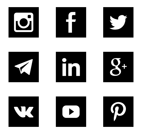 Иконки социальных сетей белые