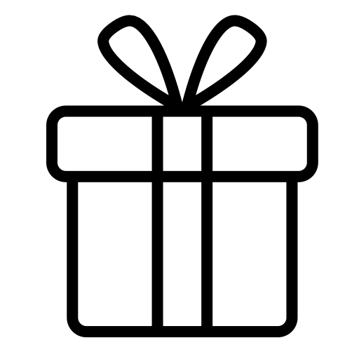 Подарок значок черный