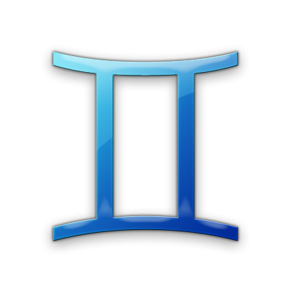 Знак зодиака Близнецы на белом фоне