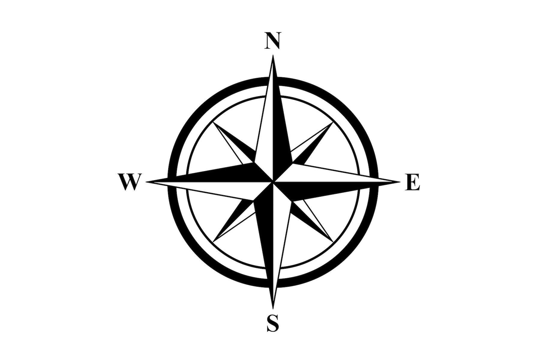 Обозначение севера на компасе
