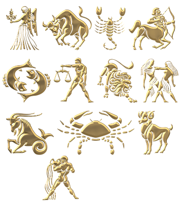 Знаки зодиака на прозрачном фоне