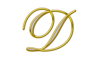 Буква д красивая Золотая