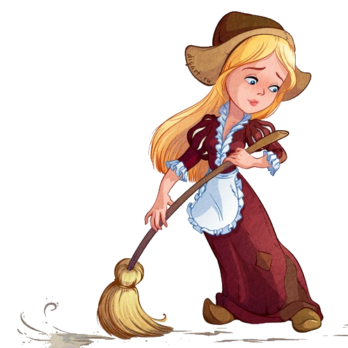 Золушка с метлой