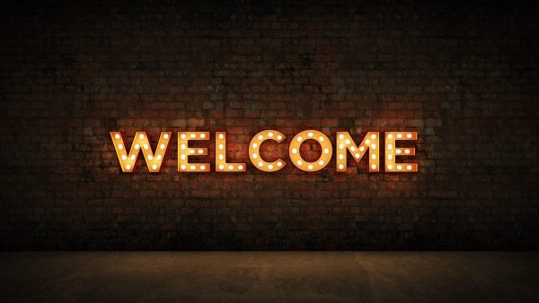 Надписи на фоне Welcome