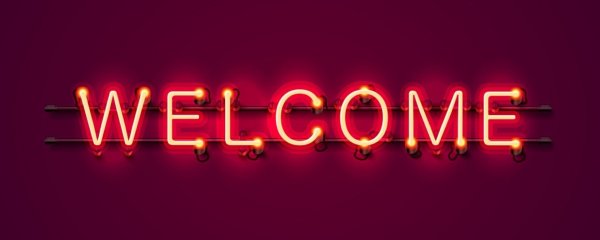 Неоновая надпись Welcome