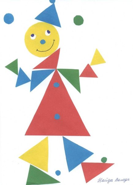 Сюжетная аппликация из геометрических фигур