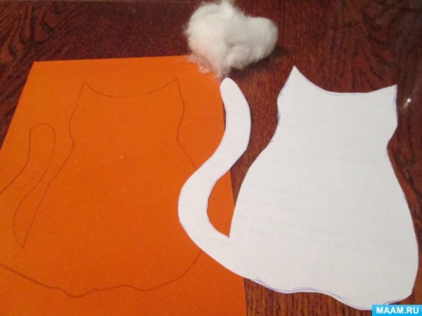 Аппликация вата кот