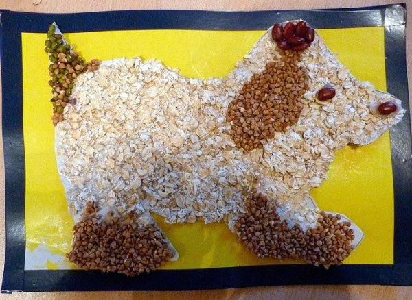 Аппликация крупами