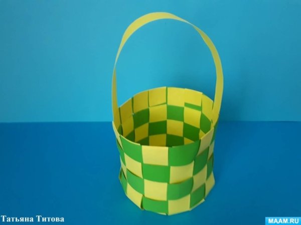 Корзина из бумажных полосок