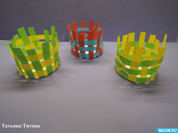 Корзины из бумажных полос