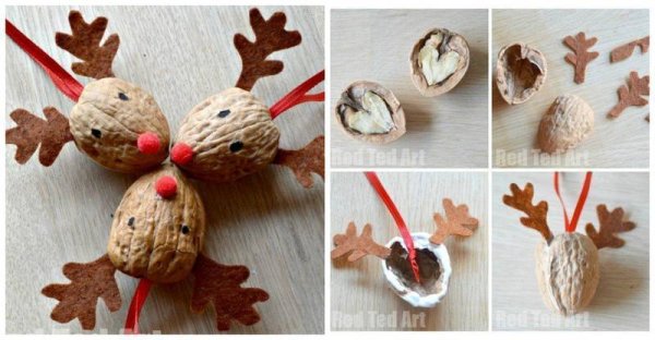 Игрушки из скорлупок грецкого ореха