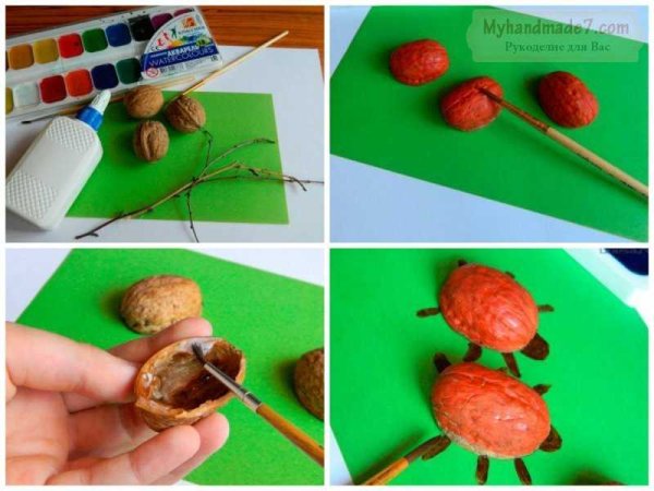 Поделки из скорлупок грецкого ореха