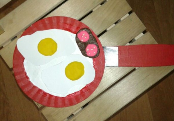 Аппликация яичница старшая группа