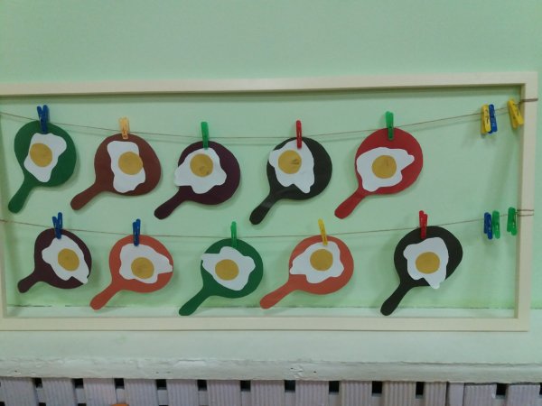 Аппликация яичница на сковороде старшая группа