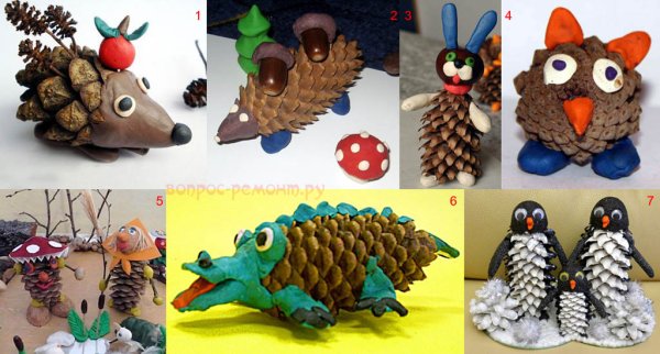 Поделки из шишек для детей