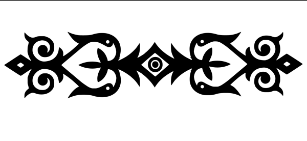 Черкесский орнамент вектор чб