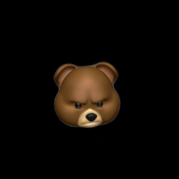 ЭМОДЖИ Медвежонок на черном фоне
